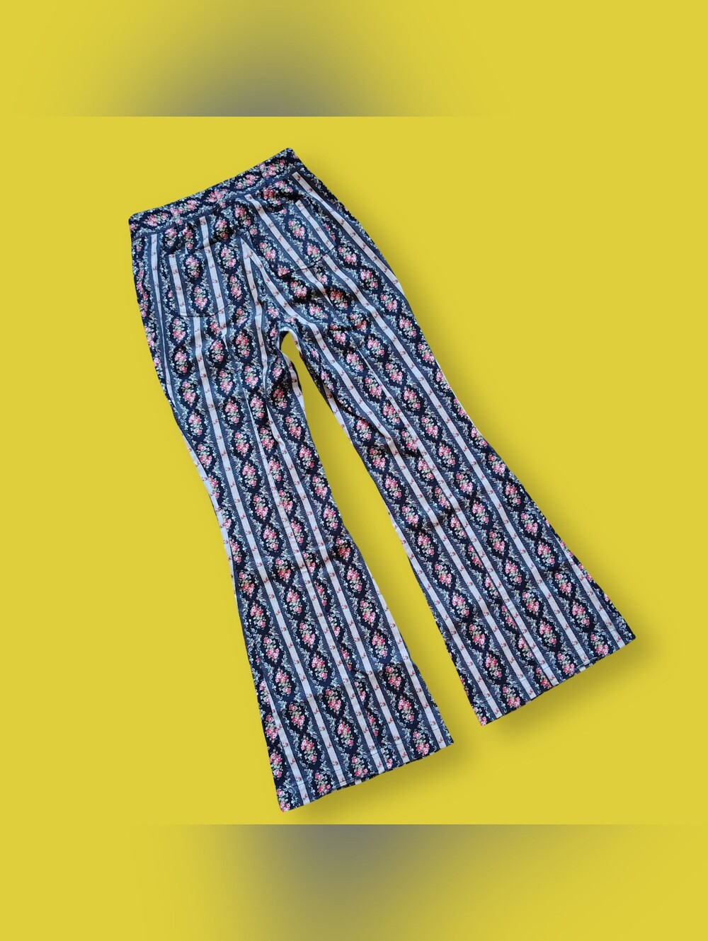 LoveShackFancy Bell Bottom Pants 4 Floral Meyerson Boho Chic Flares $345 Retail - Picture 2 of 8